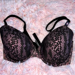 Victorias Secret Lined Perfect Coverage Snakeskin Print Bra
